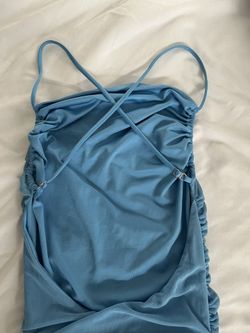 Oh Polly No Angel Mini Blue Dress. Cross Back Ruched Mesh for Sale in  Rancho Cucamonga, CA - OfferUp