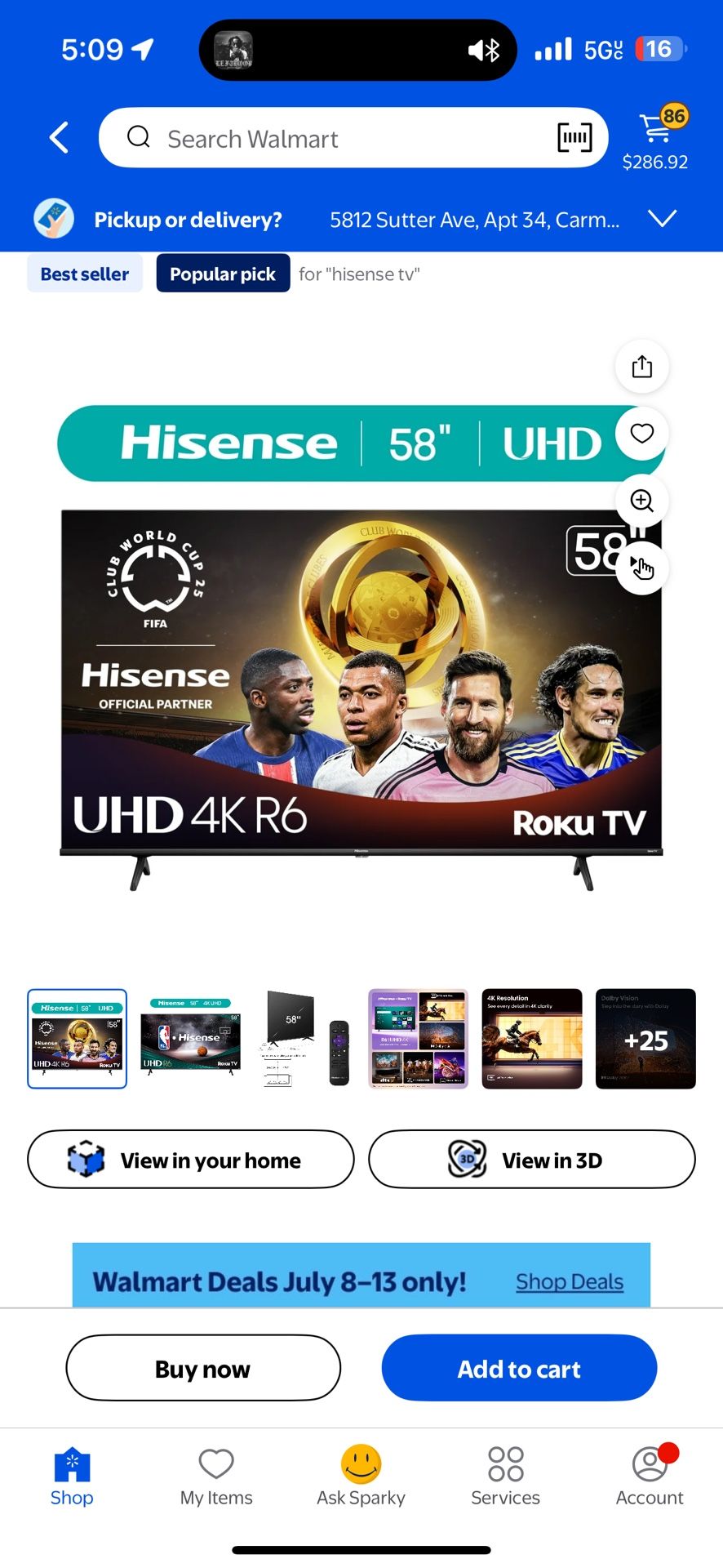 58 inch roku hisense