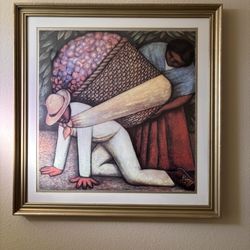 Diego Rivera Painting- Flower Carrier Reproduction 
