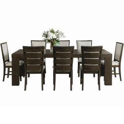 🪑 7-Piece Dining Set – Solid Wood, Expandable, Brand New (Warm Cocoa)