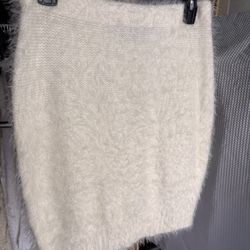 misguided short sweater skirt size 12 ivory white color