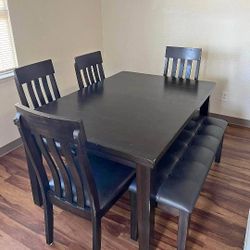 Dining Table With 4 Chairs And A Bench