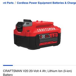 New Craftsman Battery 20 V 4.0