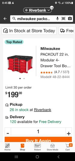Brand New Milwaukee Packout 4 Drawer $185 Firm. Pickup In Oakdale