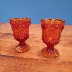 Vintage Amberina Glass Votive - Candle Or Toothpick Holder