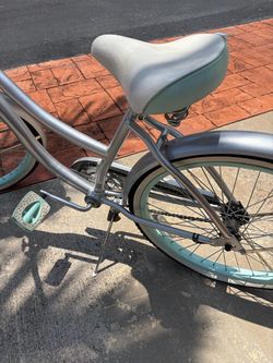 Beach Cruiser Bicycle Silver and Mint