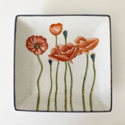 Decorative Poppy Design Plate