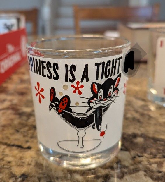 Humorous Adult Themed Vintage 1970s Cocktail Whiskey Glasses