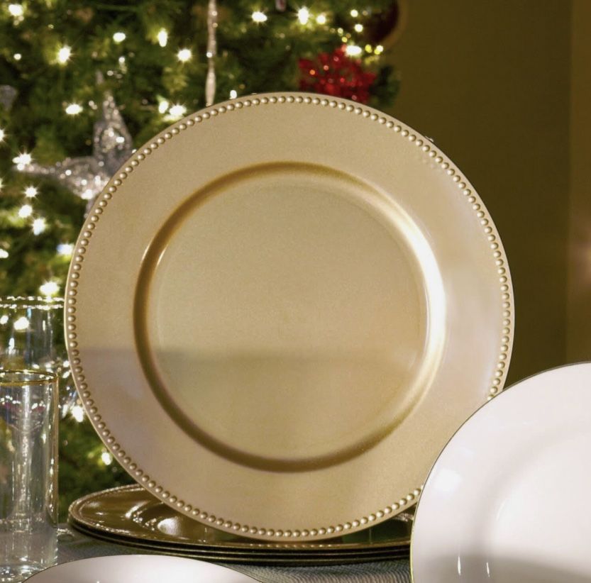 Gold Charger Plates For Events (13 Inch Diameter)