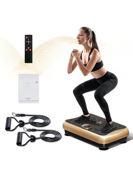 4D Vibration Plate Exercise Machine for Men & Women, Vibration Plate for Lymphatic Drainage & Machine for Exercise – Full Body Shaker for Weight Loss 