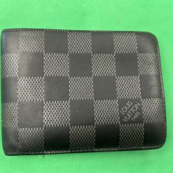 Louis Vuitton Damier Graphite Canvas Wallet Black Bifold Checkered Pattern