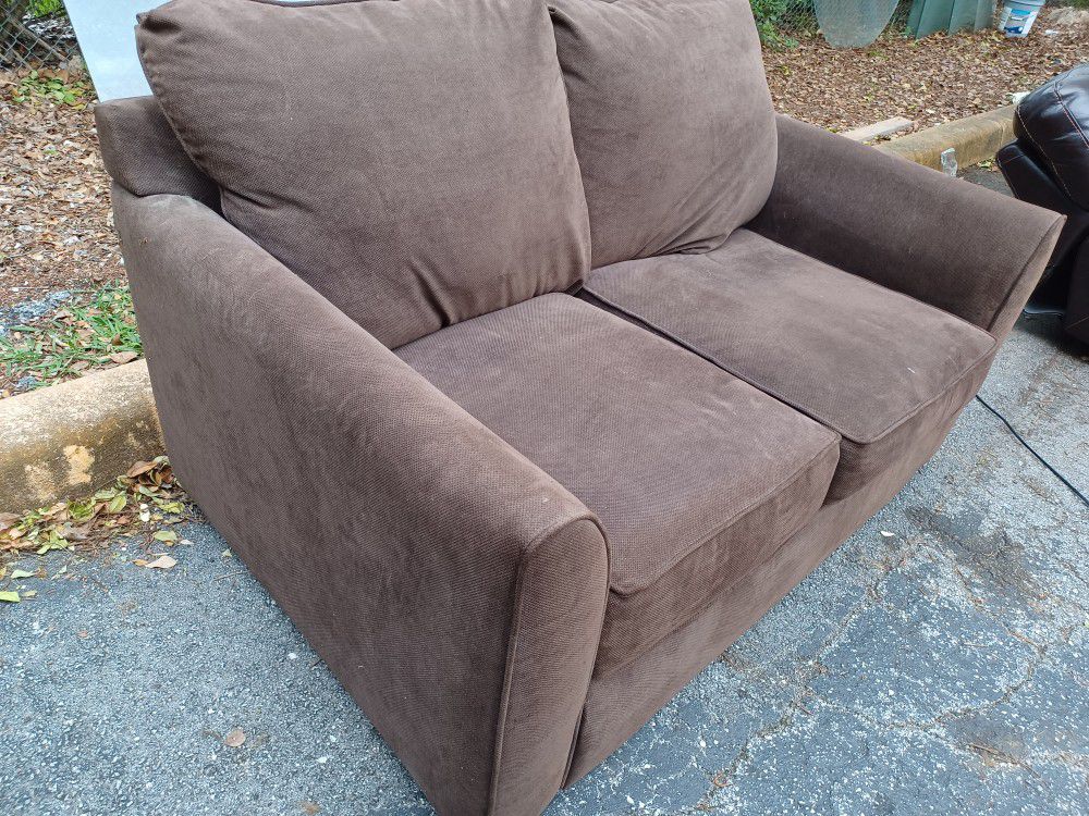 Brown Fabric Loveseat ( Delivery Available 