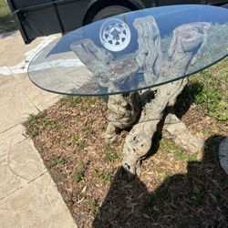 Glass And Wood Table 