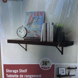 Whalen 36” Decorative Shelf with Brackets New in Package