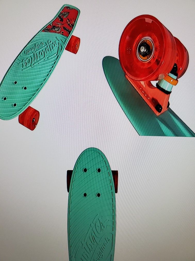 Kryptonics Original Torpedo Skateboard 22.5 " Bright Tropics New