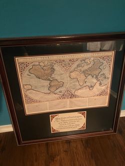 World Map w/ Bible Quote, Nice Frame