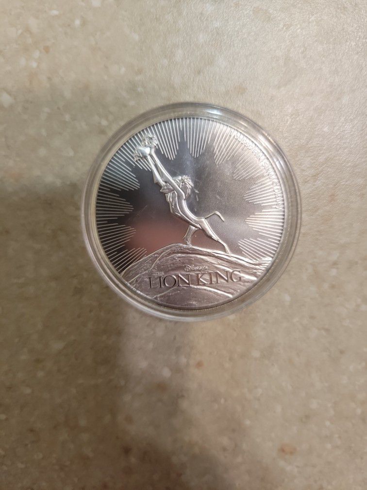 2020 Disney Lion King 1 Oz 999 Silver Coin 