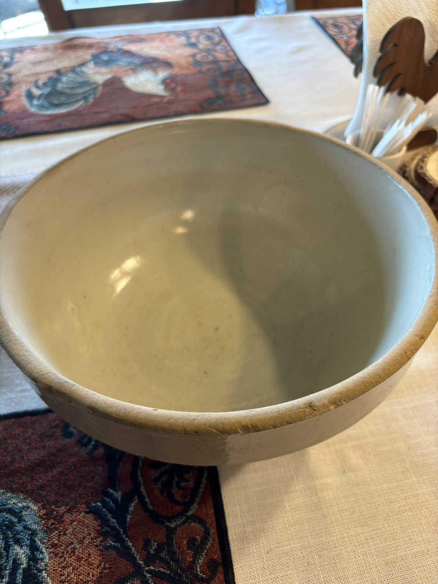 Vintage Stoneware Mixing Bowl with Lid.