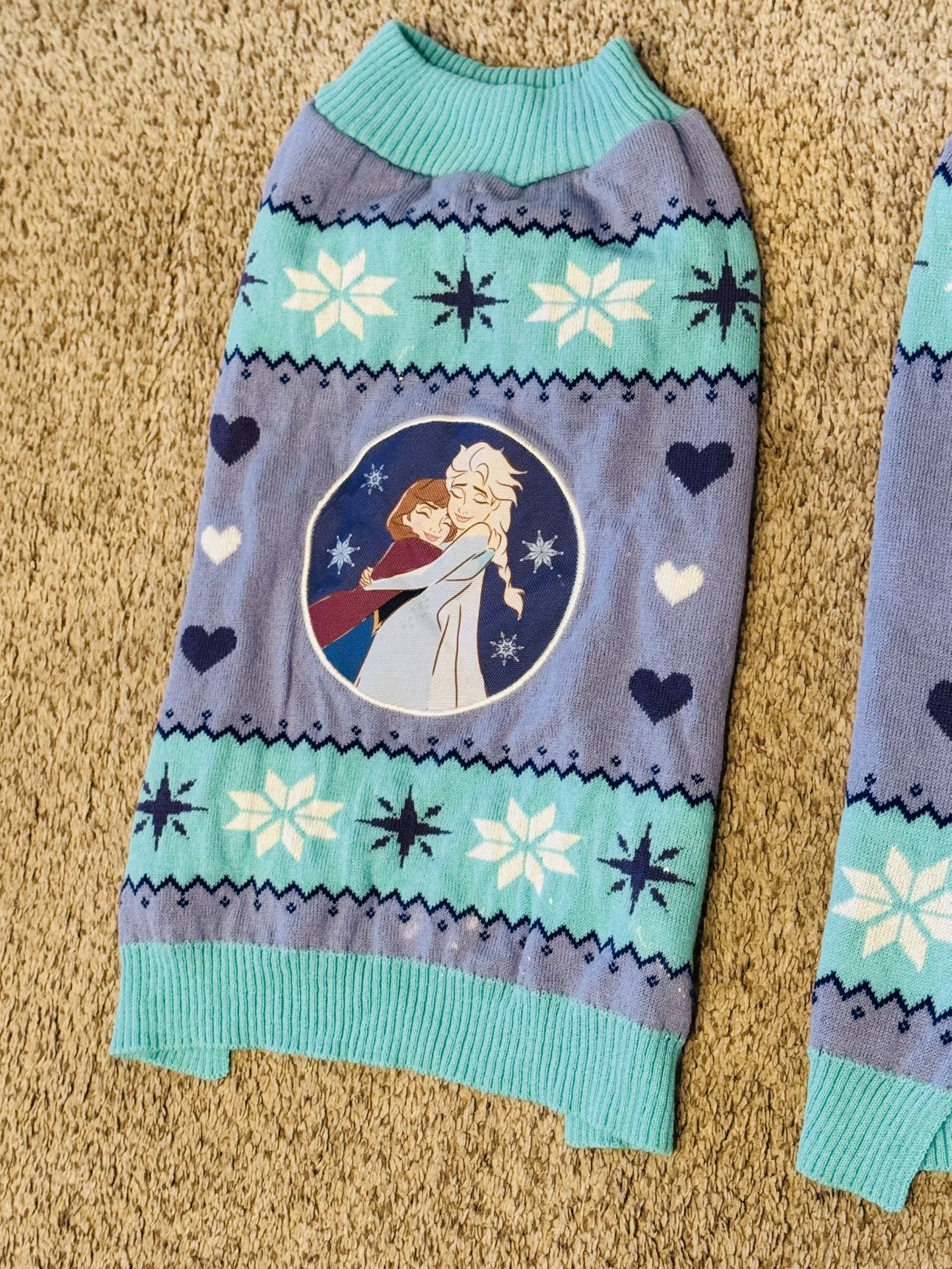 Disney Frozen Pet Sweater Featuring Else And Anna