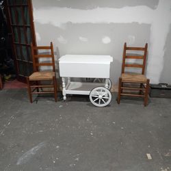 Vintage Rolling Table With 2 Folding Sides Has Small Drawer Underneath 