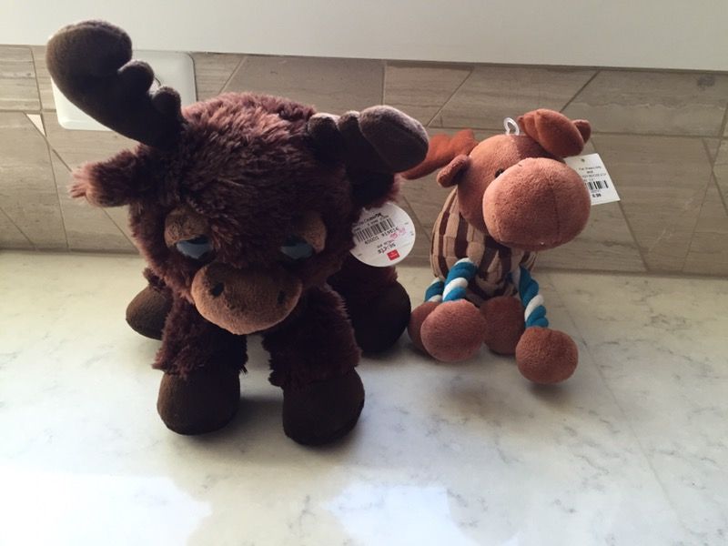 2 brand new stuffed moose toys-$6 total!