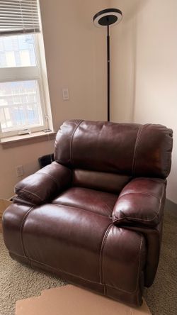 Leather Couch/Recliner with Armchair