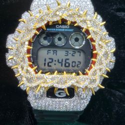 VVS D Moissanite Bustdown G-Shock – Fully Iced Custom Diamond Watch