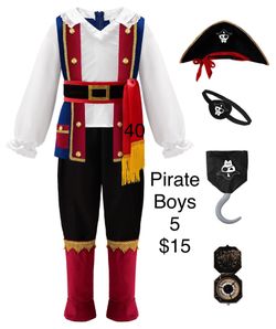 Boys Pirate Costume 5 Halloween Birthday / Disfraz de Pirata Niños