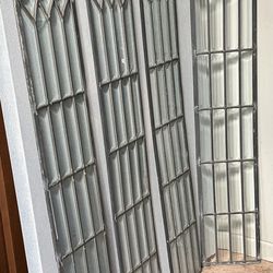 Vintage leaded beveled clear glass window panels