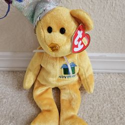 Beanie Babies Collection  Birthday Bear  November Bear Birthday Gift  Collectable Bears  Ty Beanie Bears 
