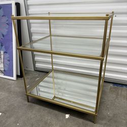 West Elm Gold Mirror Side Table