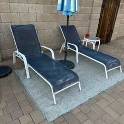 Pool loungers & Small Table