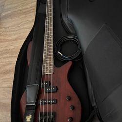 4 String Electric Bass Guitar Comes With Case And Strap And Cord 20ft