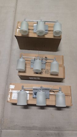 3 Kichler Shailene Chrome 3-Light Bathroom Vanity Lights – Like New