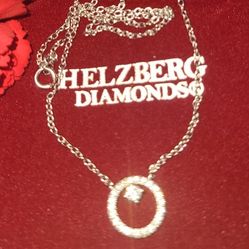 Beautiful White Sapphire&Sterling Pendant 20inches