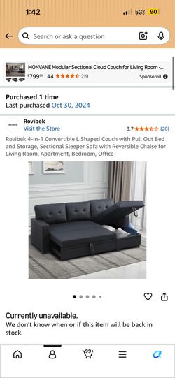 L shaped sectional