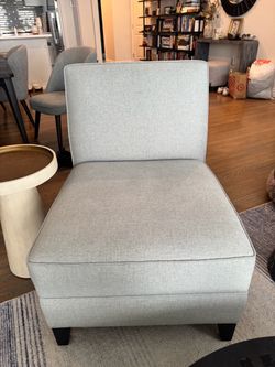 2 Light Gray Armless Accent Chairs