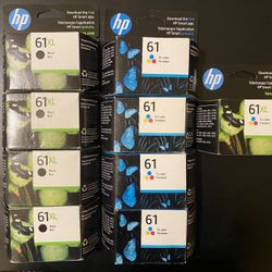 HP 61XL & 61 Black/Tri-color Ink Cartridges 