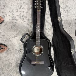 Fender Black Acoustic Guitar + Hard Case – Great Condition