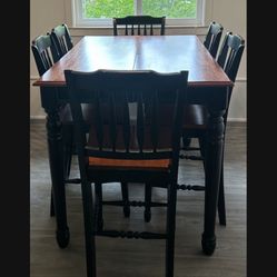 CHERRY WOOD DINING TABLE SET