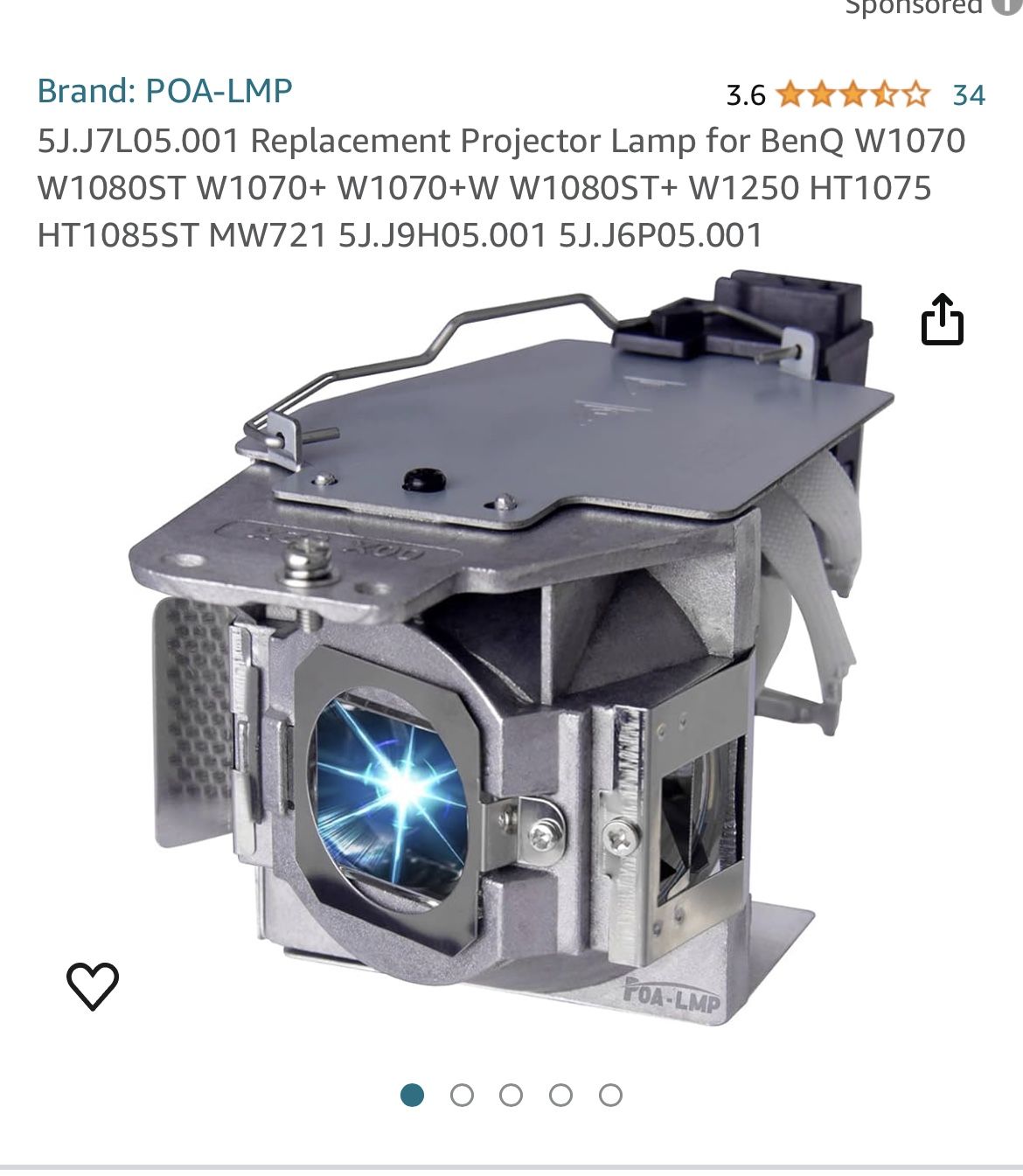Brand: POA-LMP 3.6 3.6 out of 5 stars 34 5J.J7L05.001 Replacement Projector Lam