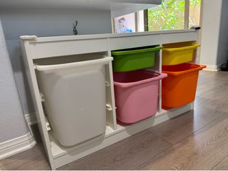 IKEA TROFAST Kids Toy Storage Organizer with 5 Bins