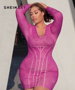SHEIN Curve Dress Hot Pink