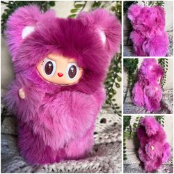 Custom Handmade Labubu Monster Figure – pink bear pendant