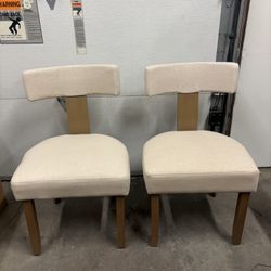 New Pair of Curved Backrest Padded Seat Dining Chairs