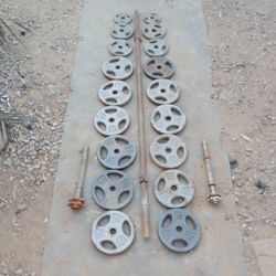 145lbs Weights 1in Hole And Bars