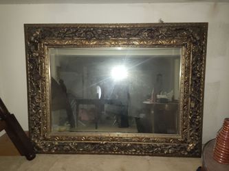 Large Gold Ornate Framed Wall Mirror