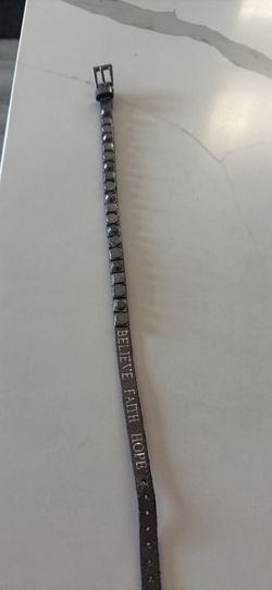 Leather Wrap around bracelet with “Believe, Faith &hope”
