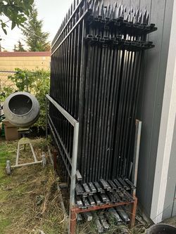 Black Steel Aluminum Fence Panels with Spear Tops