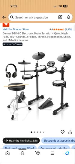 UNBOXED BRAND NEW - Donner drum kit